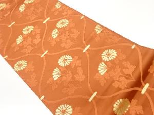 立涌に菊模様織出し袋帯